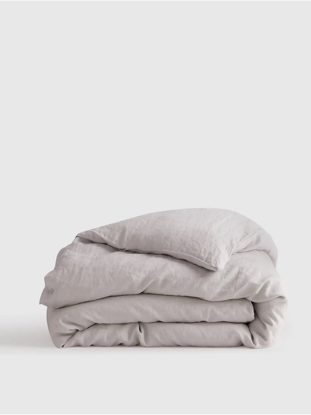 NEW Quince European Linen Duvet Cover Queen Size- Light Gray